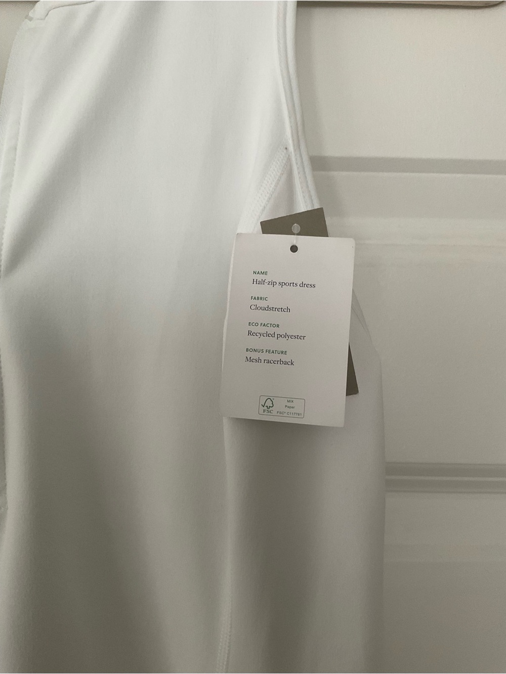 J. Crew White Sleeveless Zip-Front Mini Dress Active Wear Sports Dress - Picture 2 of 3